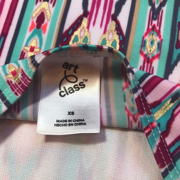 ART CLASS Aztec Multi  Color 2 piece Swimsuit Bathing Suit Tankini Girl's XS - Picture 3 of 16